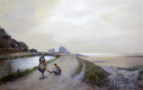 John White (1851-1933) Bude Canal, near Cornwall 11 x 17.75in.